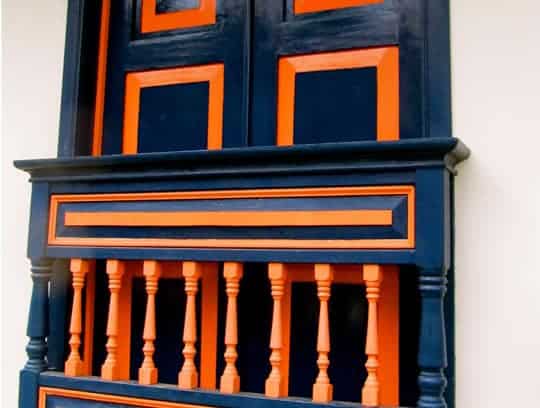 Uruguay bright window shutters.