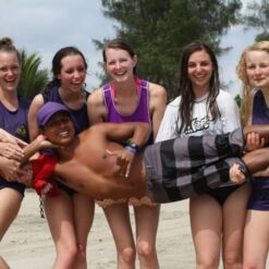 Learning to surf in Montañita, Ecuador