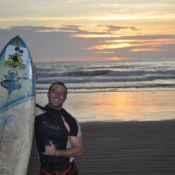 Surfing in Montañita, Ecuador