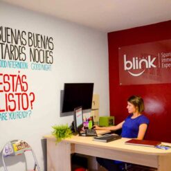 Reception desk at Blink Spanish School
