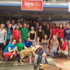 Blink students outside centre