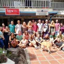 Big group of students outside Blink Spanish School