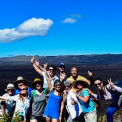Tour group at Sierra Negra Volcano