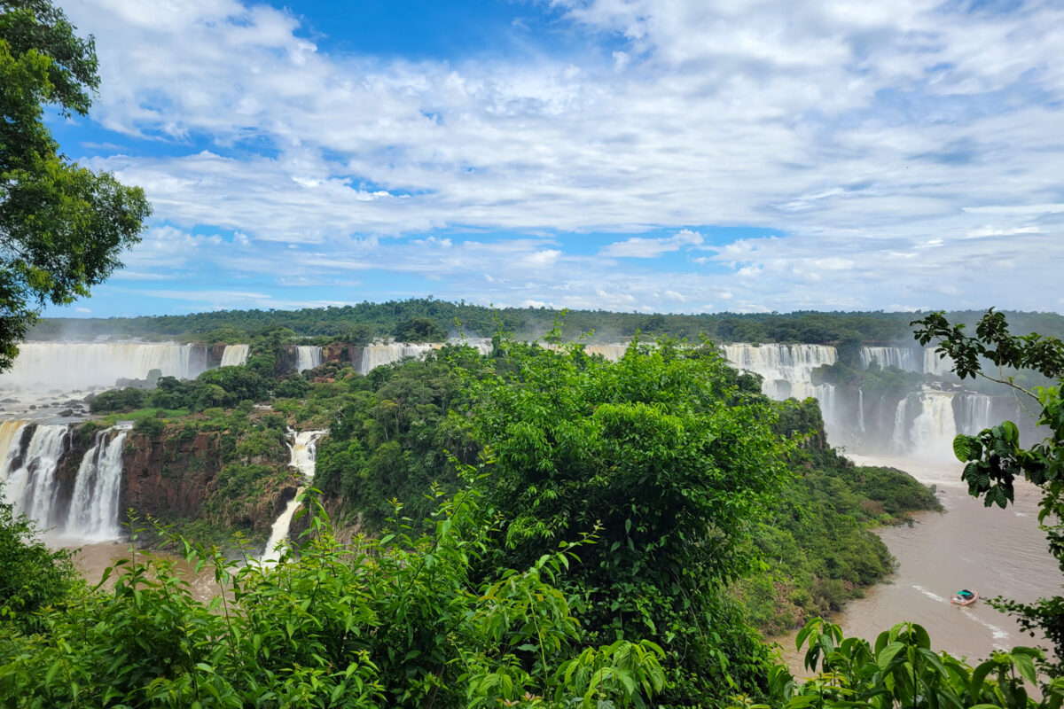 Beautiful panoramic waterfall view Brazil