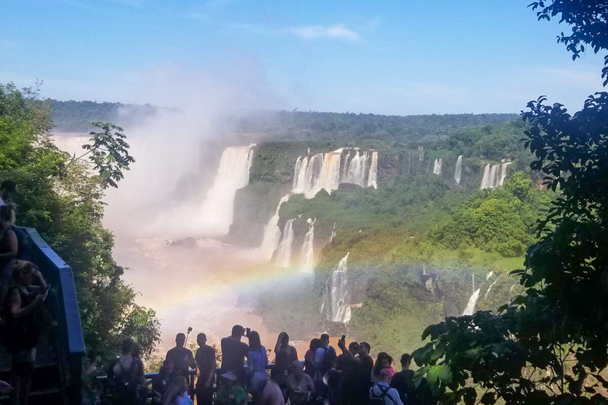 Brazil waterfalls and rainbow