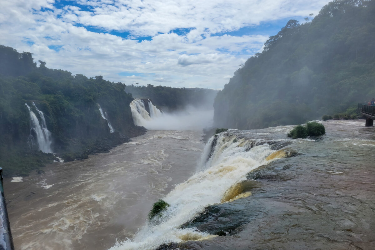 Iguazu falls view from Brazil trail
