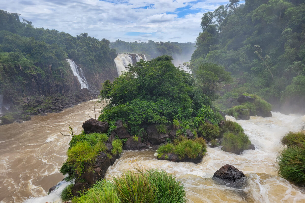 Waterfall jungle view brazil